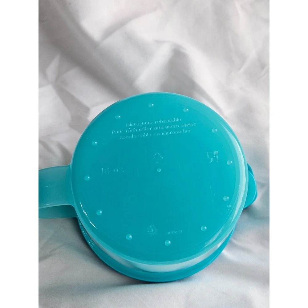 Tupperware Vent N Serve Microwaveable‎ Divided Container Peacock Blue EUC Handle